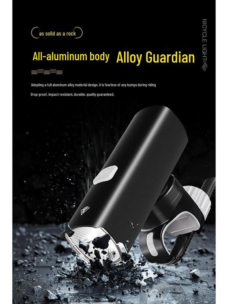 Rechargeable Aluminum Alloy LED Bicycle Headlight with High Brightness & Long Battery Life