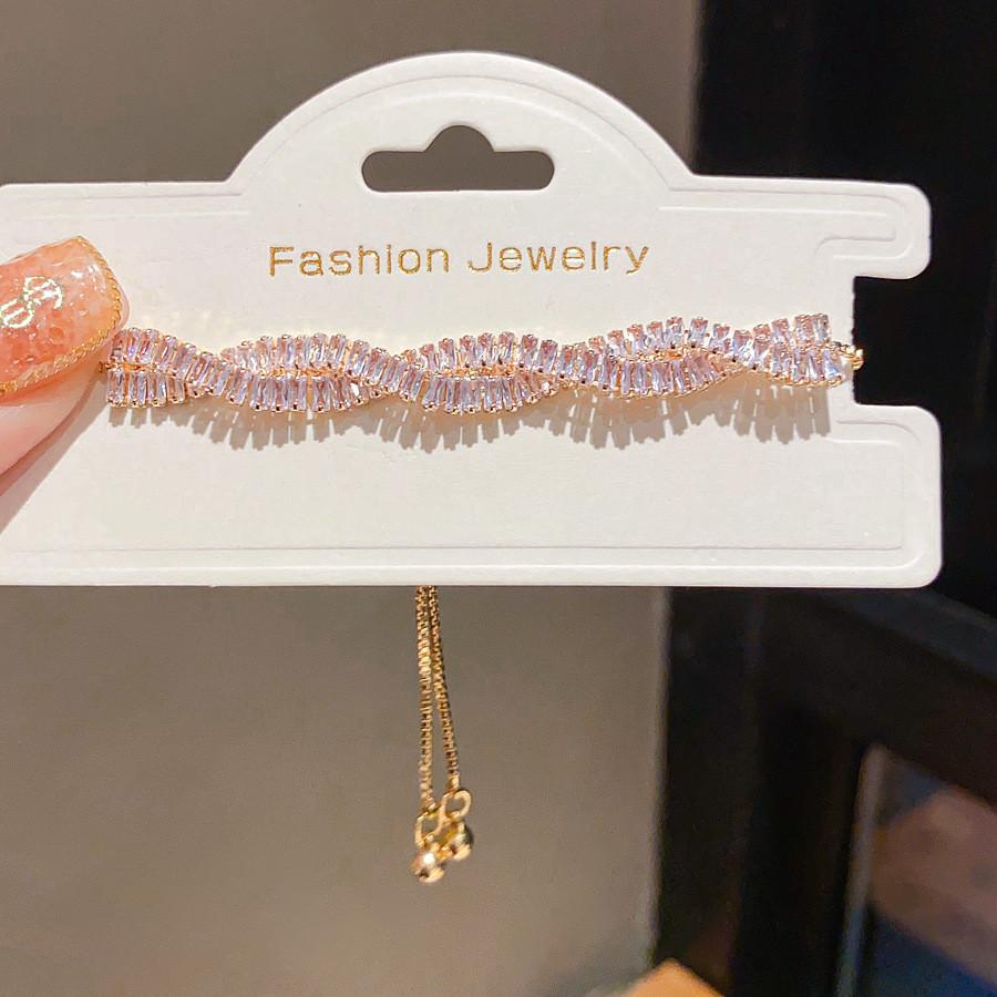 Geometric Adjustable Bracelets For Women With Zirconia Inlay Fashion Jewelry Gift For Winter