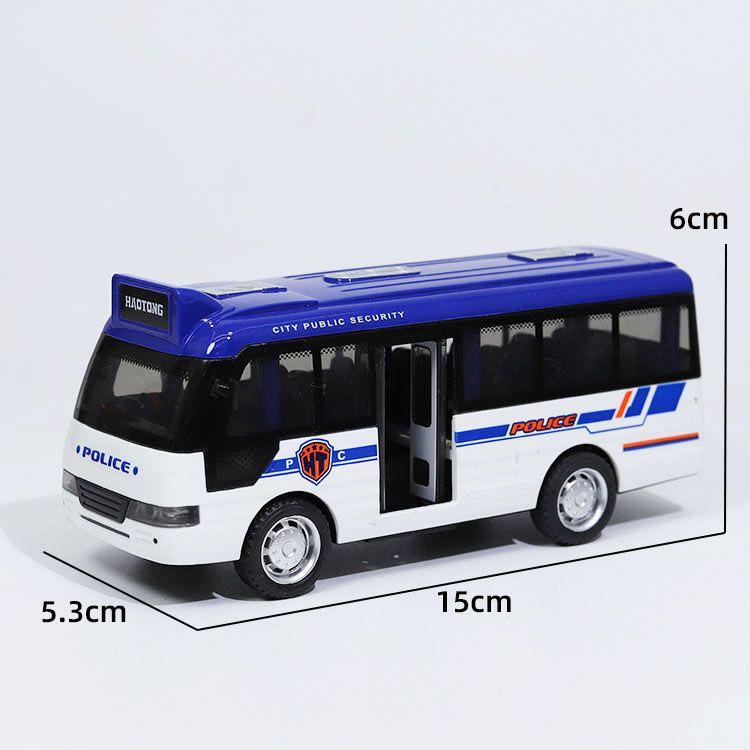 Children's Light & Sound Inertial Bus Toy with Opening Doors and Music
