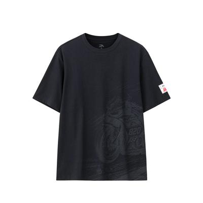 Anta × Zhang Xue Motorcycle Collaboration Series Racing Style Sports Cool Breathable Casual Short Sleeve T-Shirt Unisex Tops Engine-Black 972638113-3