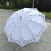 Handgefertigter Baumwollspitzen-Sonnenschirm Künstlerische Blumenstickerei Hochzeitsschirm Outdoor Sonne