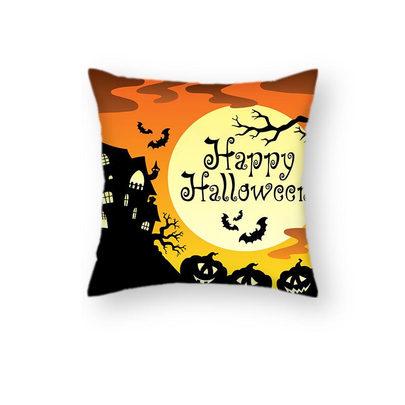 Neuer Halloween Kürbiskopf Schloss Kissenbezug Festliches Wohnzimmer Sofa Dekokissen Kissen