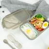 Silicone Collapsible Lunchbox 2 Compartments Large Bento Box Microwave Dishwasher Freezer Lunchbox