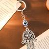 Retro Ethnic Style Fatima Palm Keychain Tribal Style Devil'S Eye Dripping Oil Hollow Pendant