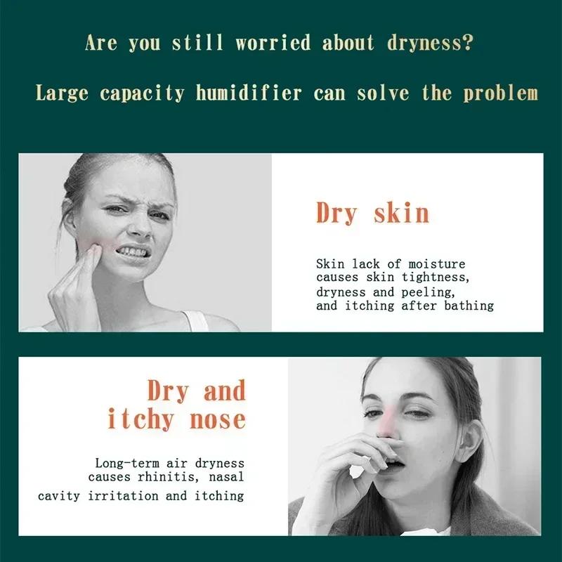 2L Double Spray Large-capacity Mist Humidifier Two-speed Mode Colorful Night Light Silent Operation Can Add Essential Oil