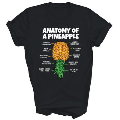 Anatomie eines Ananas-Swingers Lustiges Auf dem Kopf stehende Ananas Unisex-Shirt Geschenk