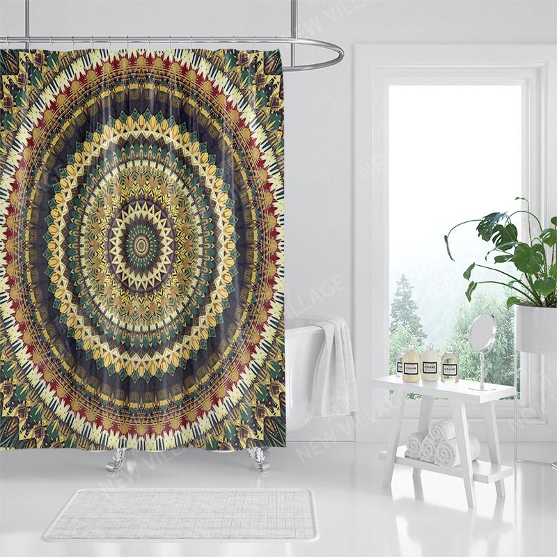 Vattentätt tygduschdraperi Badrumsdraperitillbehör Baddraperi 180x200cm 240*200cm bohemisk dekoration vintage mandala