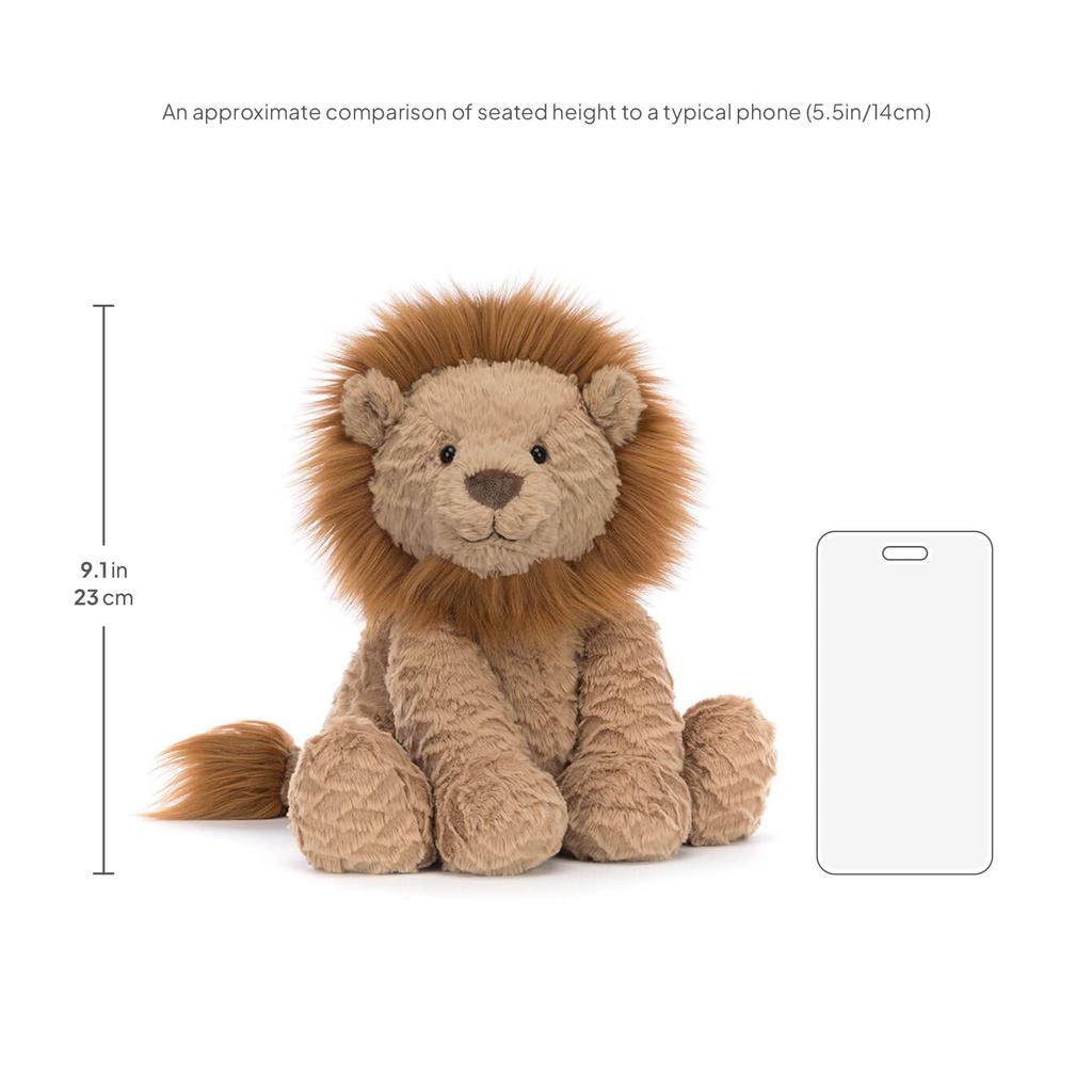 Jellycat Fuddlewuddle Leeuw Knuffel – Premium Zacht Knuffeldier, 23 cm Zittende Hoogte