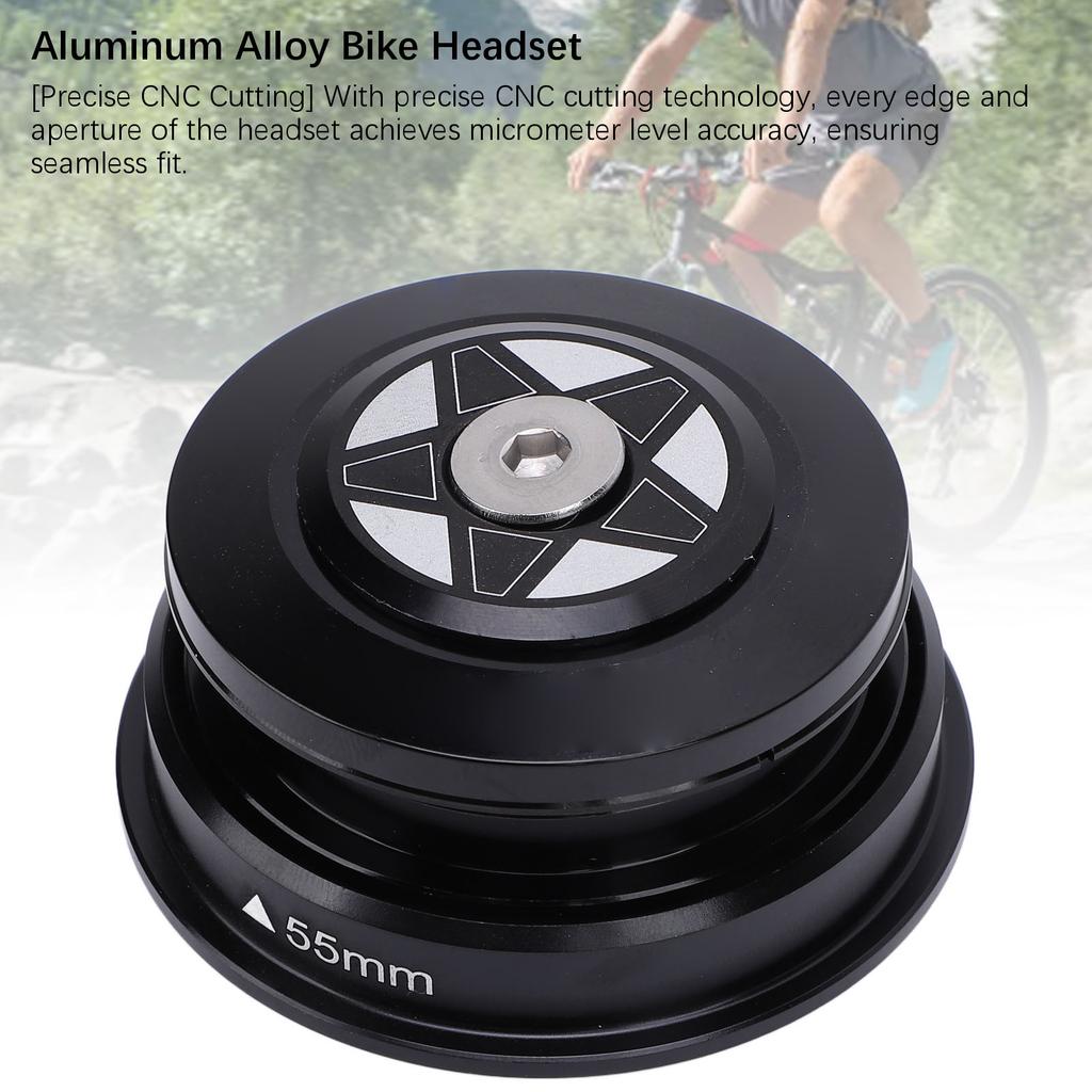 Bike Headset 44-55mm Aluminum Alloy Bike Headset with Sealed Bearings for 28.6mm Straight and Tapered Fork Steering Tube