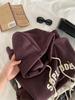 Women's Oversized Retro Letter Applique Hooded Sweatshirt for Spring and Autumn 2025