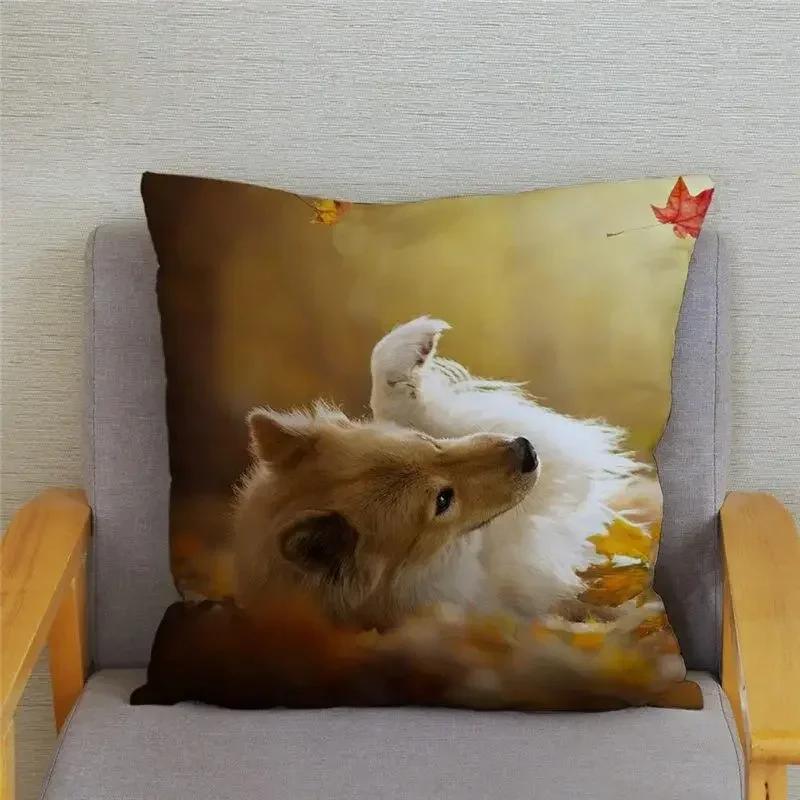 Cute Welsh Corgi Pembroke Dog Cushion Cover Pillow Case Home Decor Animal   Sofa Car