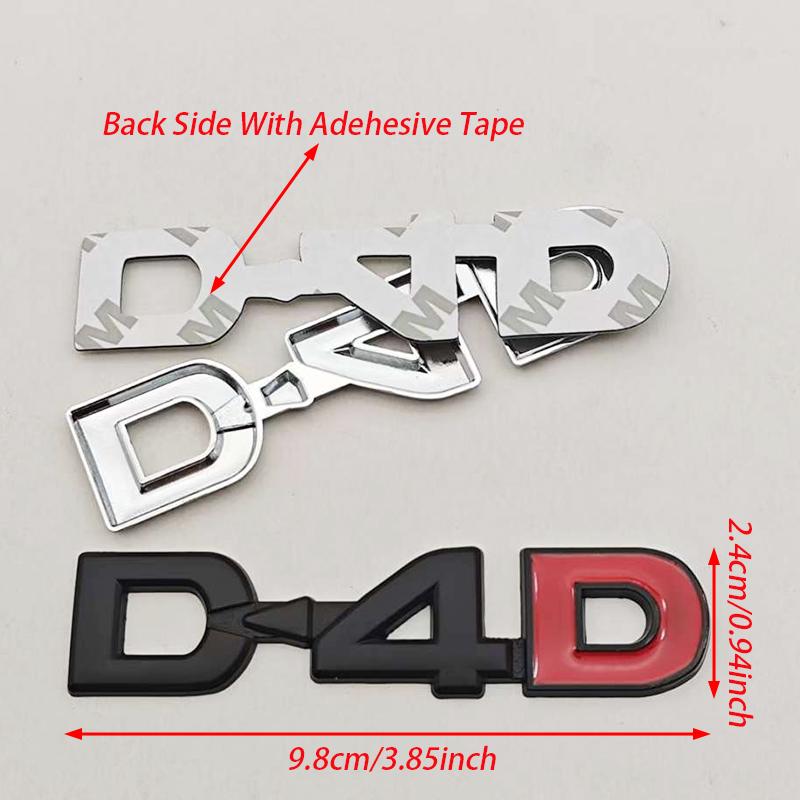 3D Metal Car Letters Logo D4D Badge Trunk Fender Emblem Sticker For Toyota Yaris Corolla Avensis Land Cruiser Hilux Accessories