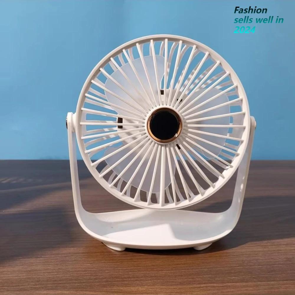 

Portable Fan, Powered by Battery and/or AC Adapter - Desk Fan Air Circulating with 5 Cooling Speeds for Personal and Travel Use белый