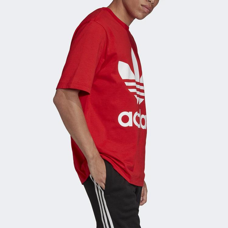 Adidas Originals Trefoil Logo Loose Short Sleeve T-Shirt Men Tops Red FM3796
