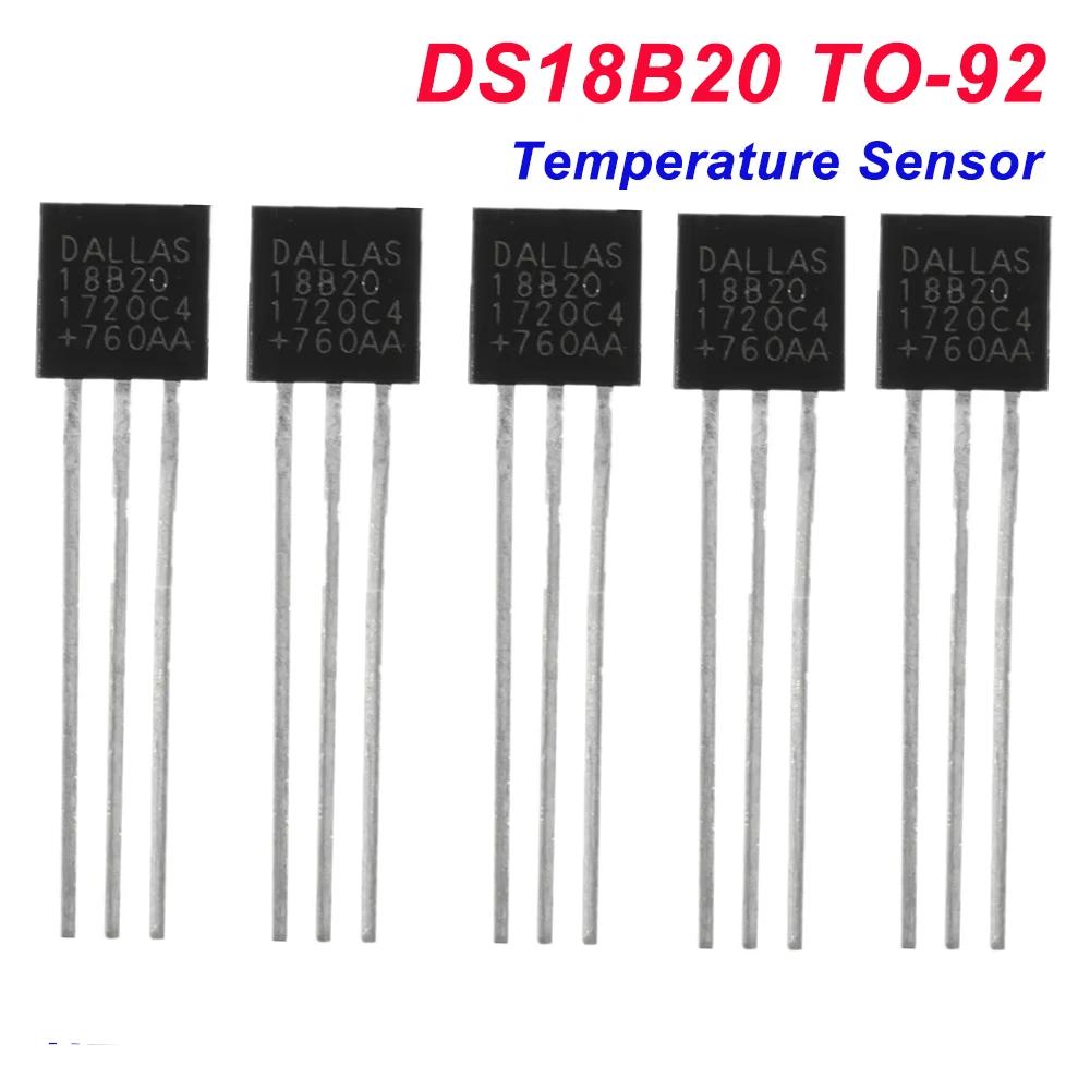 5/10PCS DS18B20 Temperature Sensor Electronic Chip TO-92 18B20 Chips IC DIY Electronic Digital Thermometer -55°C To 125°C