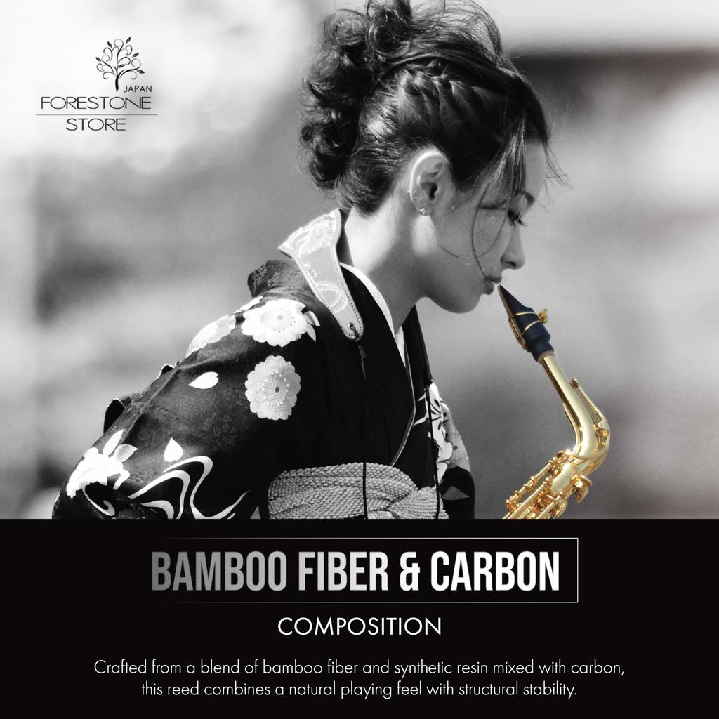FORESTONE Black Bamboo W-Blast Reed for Tenor Saxophone, Hardness S (Soft), Model FBWTS, Double-Side Blast Finish for Bright Sound