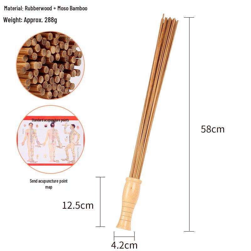 Bamboo Meridian Scraping Stick and Massage Hammer