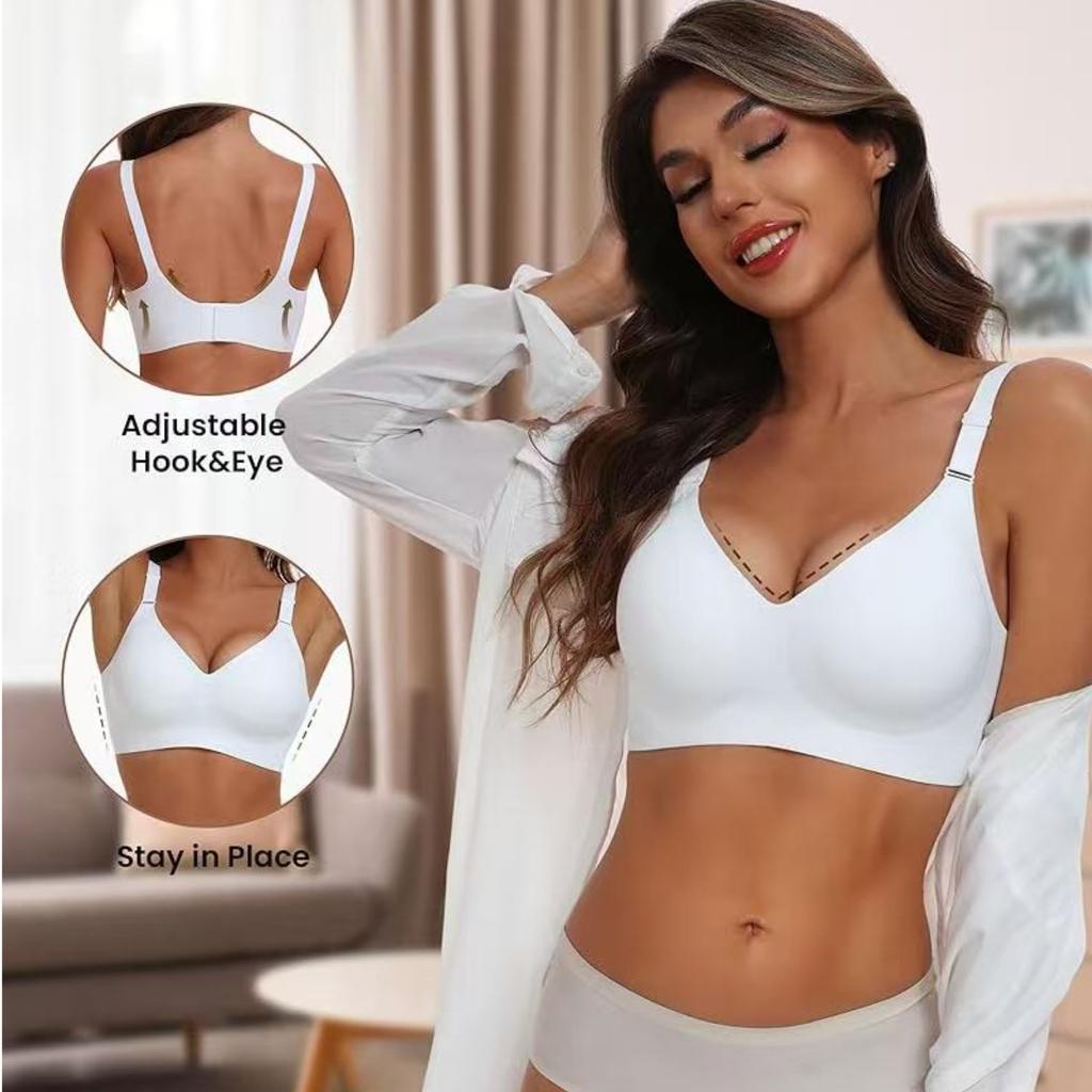 European and American new products large size women's thin underwear jelly seamless bra large chest gathering no steel ring bra women