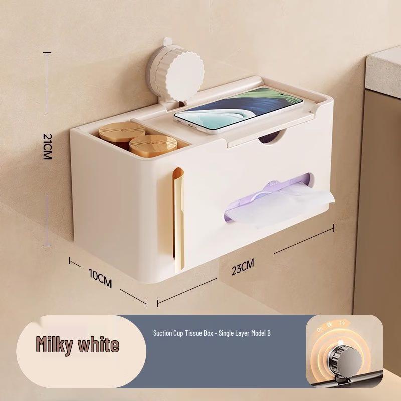 

cmaos No-Drill Waterproof Suction Cup Tissue Box