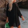 Women's Summer Fashion Lightweight Beach Sunscreen V-Neck Lace-Up Dress