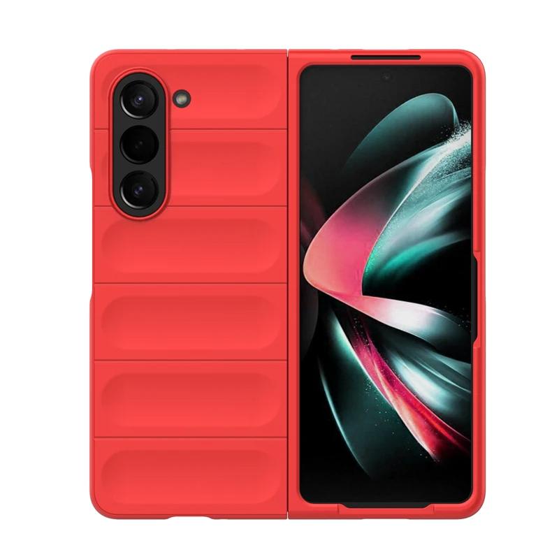For Samsung Galaxy Z Fold5 4 3 5g Back Cover Phone Case Soft Liquid Silicone Anti-fall Shockproof Armor Protect Funda Coque