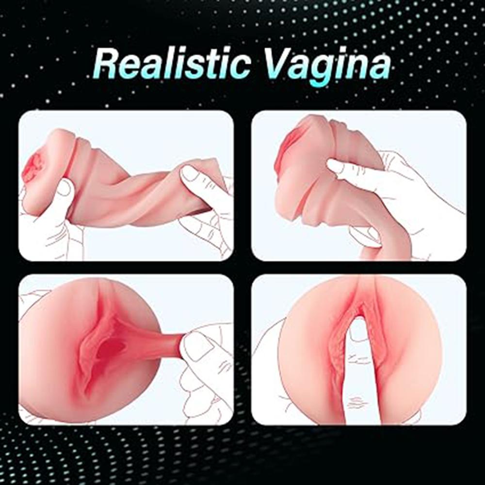 Male Electric Masturbator Sexual Stimulation Sex Toy Realistic Texture with Vibrating Vagina Squeeze Pouch Vagina Plump Soft and Juicy Toys