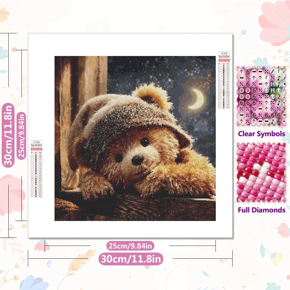 Diamond Mosaic Bear Full Drill Diamond Art Painting Kit Moon Embroidery Animal DIY Kit For Adults Home Decoration Gift