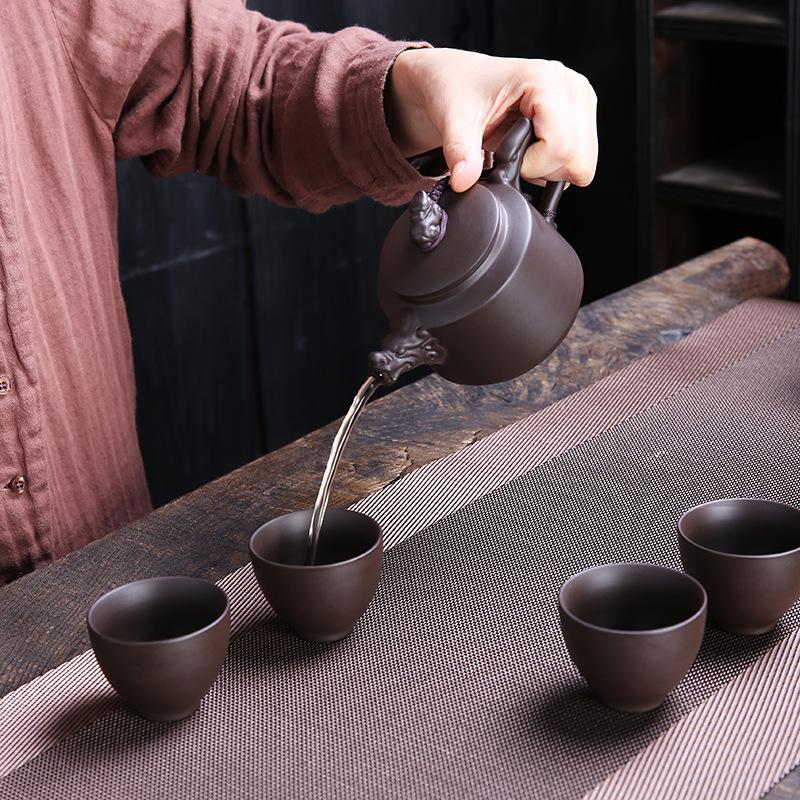 High Quality Travel Tea Sets, Portable Ceramic Kungfu Tea Pot and Cup Set, Purple Clay Tea Pot Set, Chinese Tea Ceremony