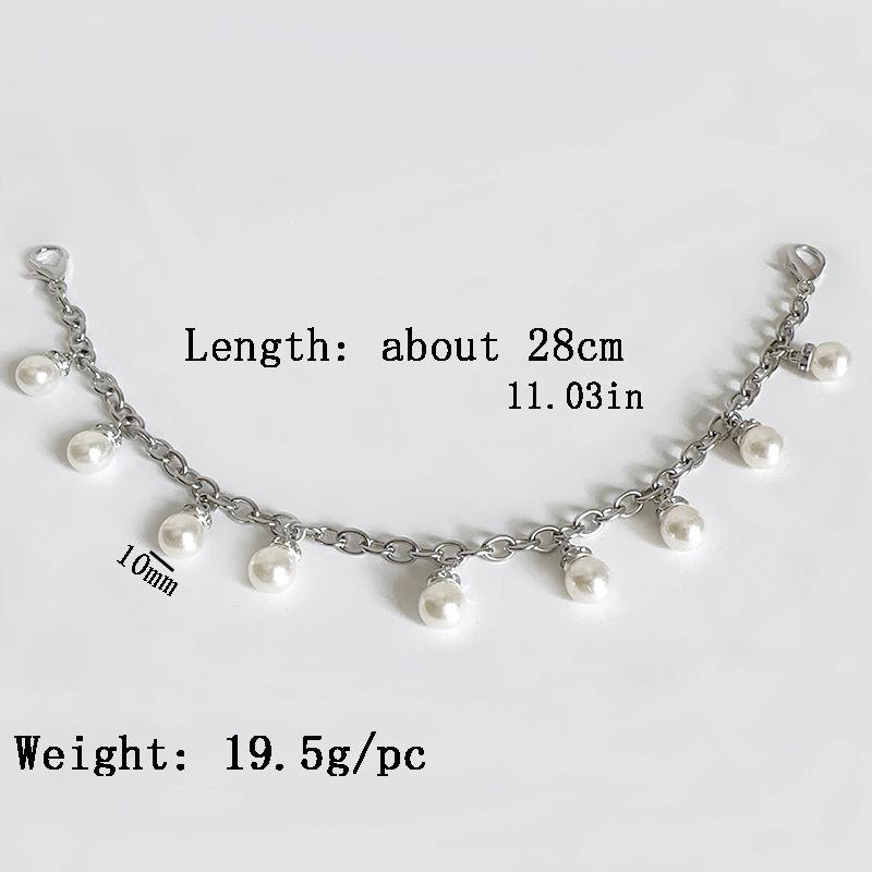 Pearl Zirconia Rhinestone Chain Shoe Buckle Bow Pendant String Shoes Accessories Bag Pendant Key Chain Shoe Decoration