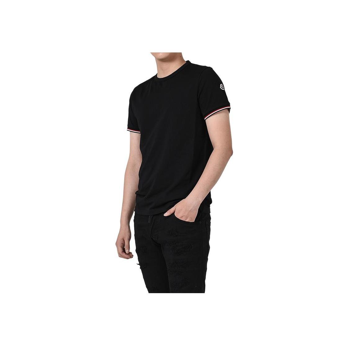 T-shirt Noir Manches Courtes Col Rond Logo Moncler Hauts Homme G1-091-8C71600-87296-999 XXL beige