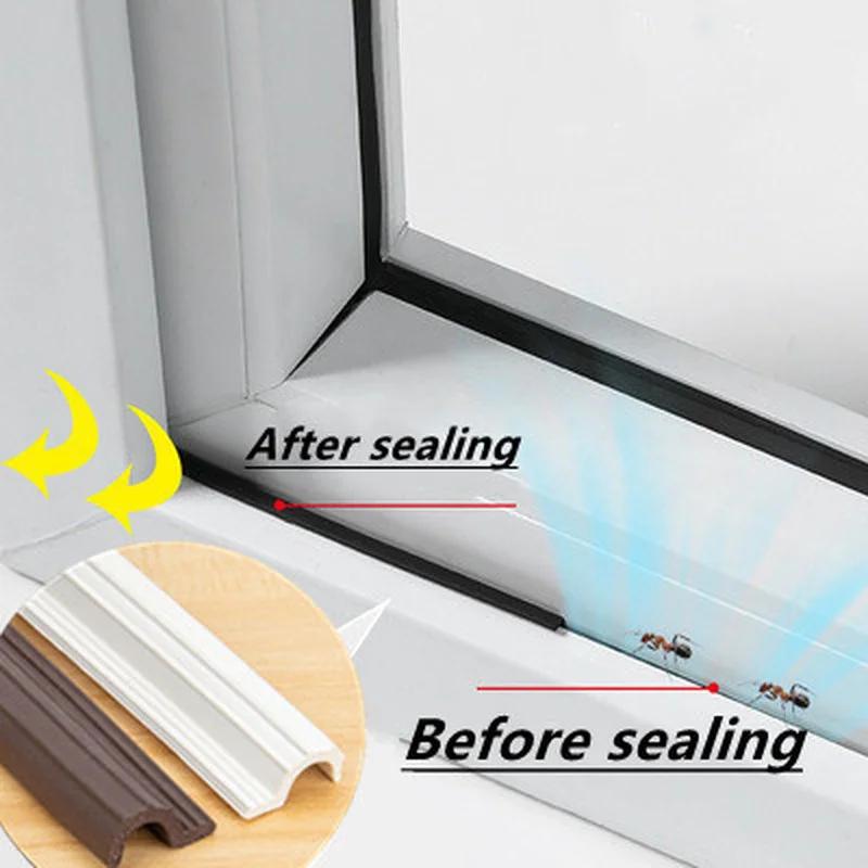 S Type Weather Stripping Self Adhesive window sealing strip Soundproof Foam Tape window Door Gap Filler Wrapped weatherstripping