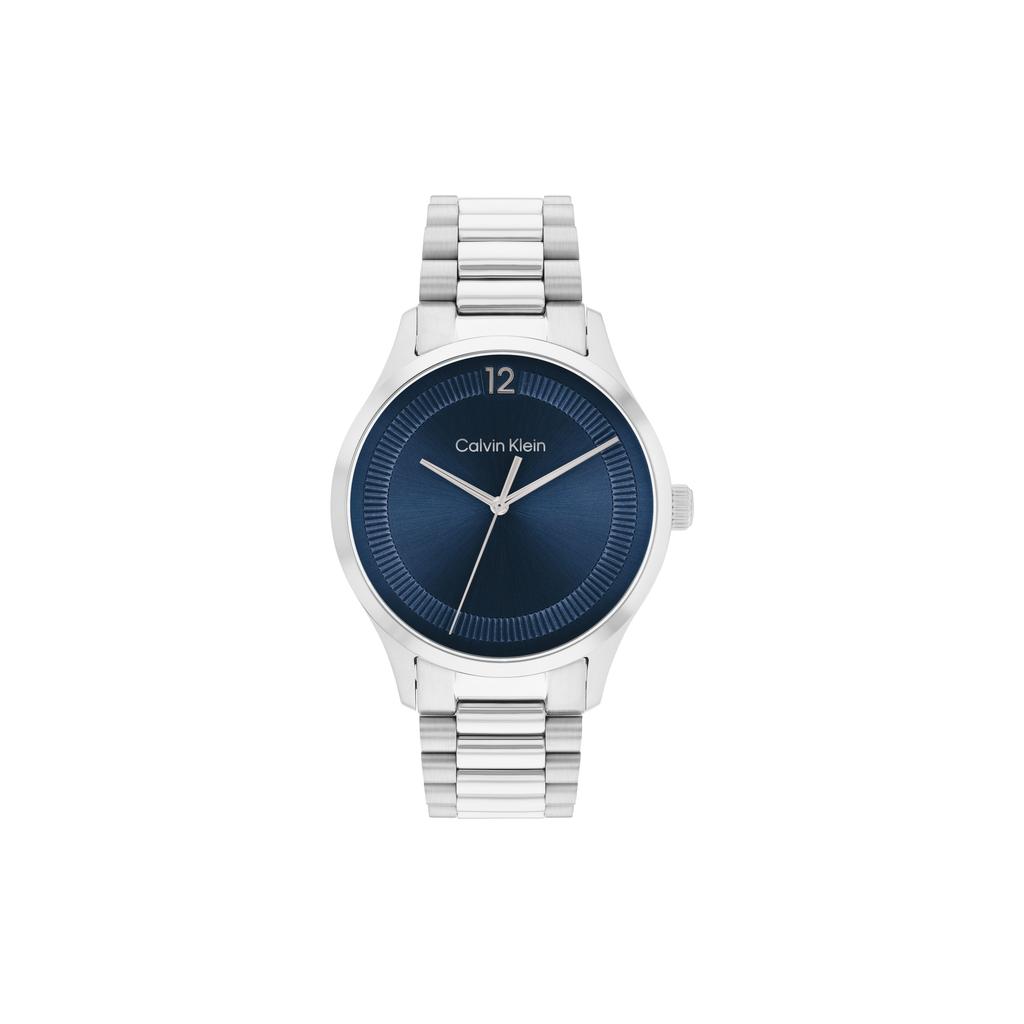 Calvin Klein Logo Series Quartz Watch Steel Bracelet Blue Dial Minimalist Fashion Three Hands Men watches 25200225