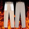 Plus Size Women's Velvet-Soft Elastic Waist Straight-Leg Pants - Warm, Loose Fit for Middle-Aged and Elderly