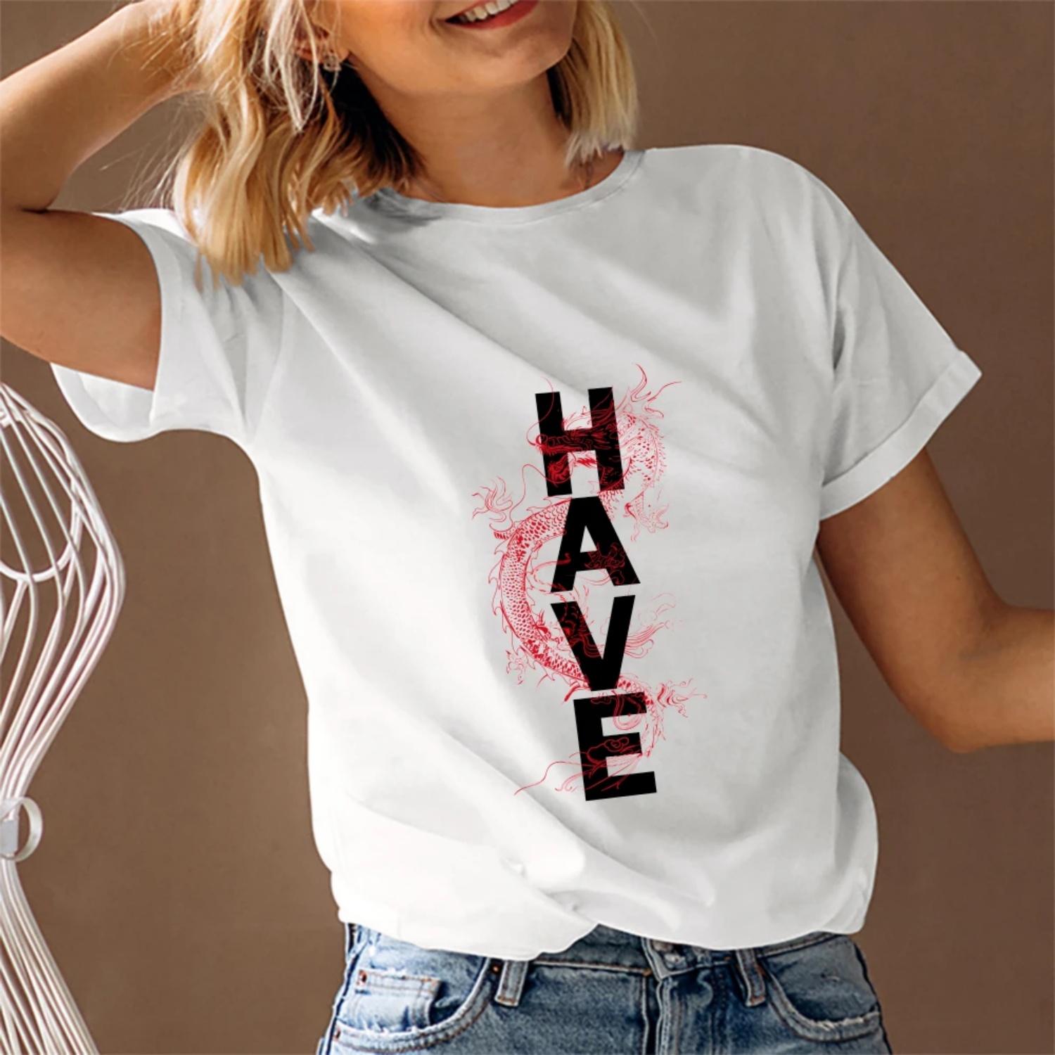 Women s TShirt Short Sleeve Round Neck Summer Graphic Tee Trendy Streetwear Design Fast Ship S