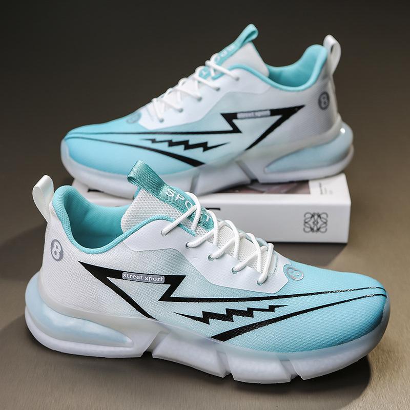 Popular men's shoes summer casual shoes mesh sports shoes air cushion shock absorption running shoes Korean version of student trend shoes