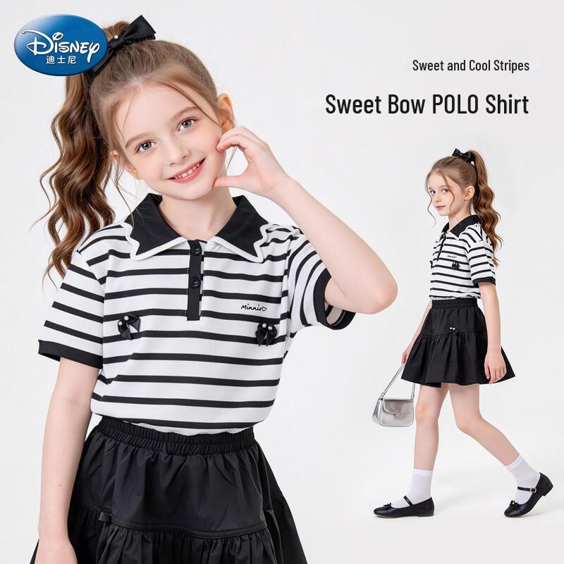 Disney Girls Plaid Patchwork Faux Two-piece Asymmetric Hem Top 140