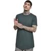 T-shirt long - Urban Classics - SHAPED - Bottlegreen - Col arrondi - Manches courtes