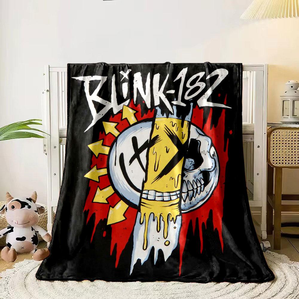 Smiley Skull Patterned Rock Style Blanket bedroom Blanket for Livingroom Couch lunch break Soft Cozy throw for Friend's festival Gift