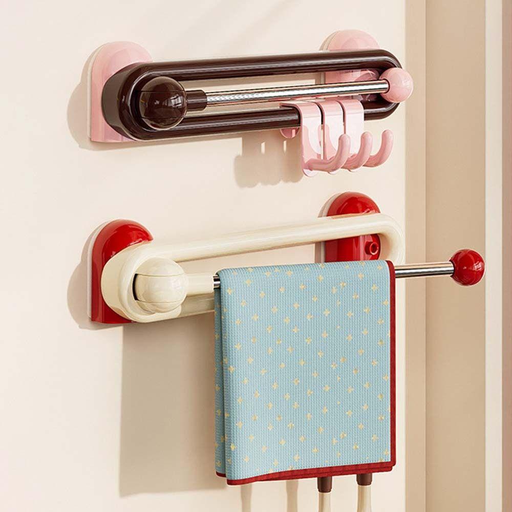 Wall Rotating Sliding Hooks Waterproof Kitchen Storage Hooks Practical Wall Towel Hooks Kitchen