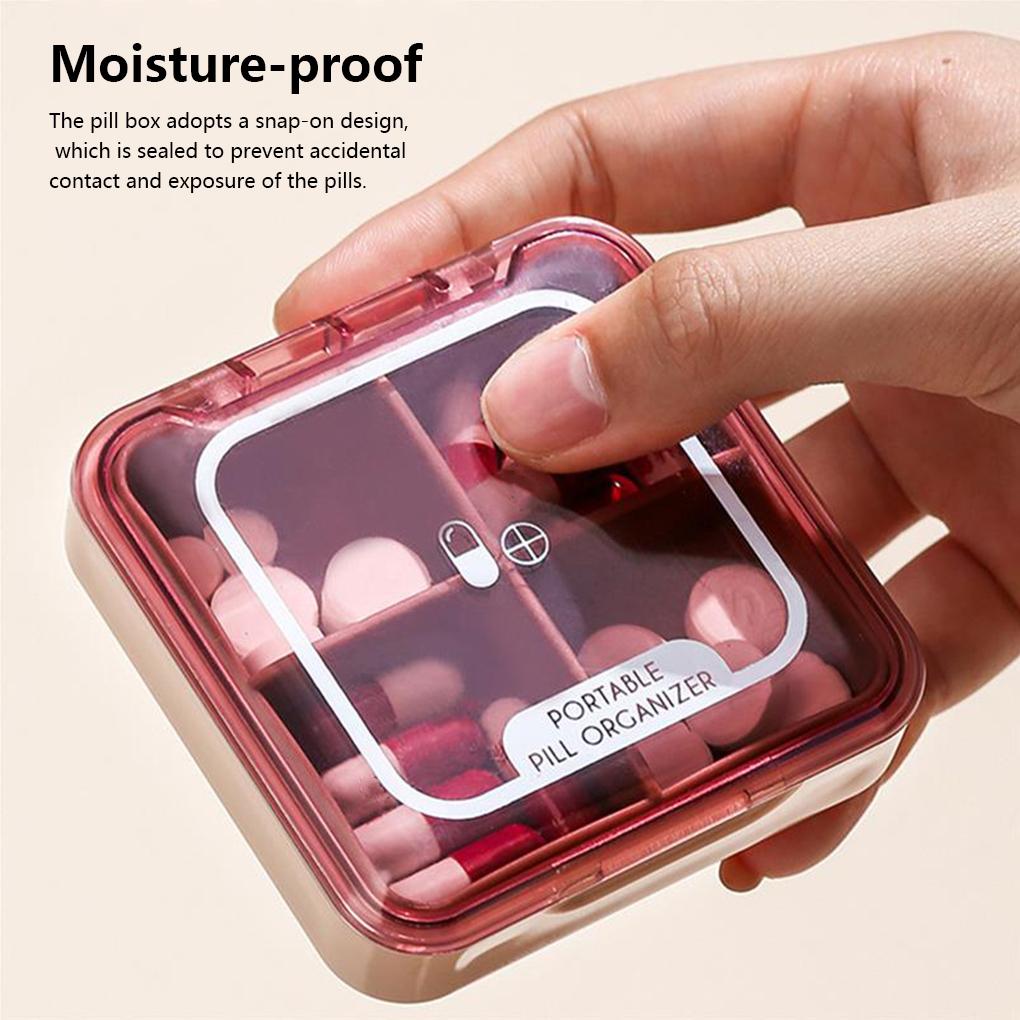 Pill Box Portable Tablet Container Moisture-proof Pills Dispenser Daily Travel Indoor Outdoor Organizer for Pocket