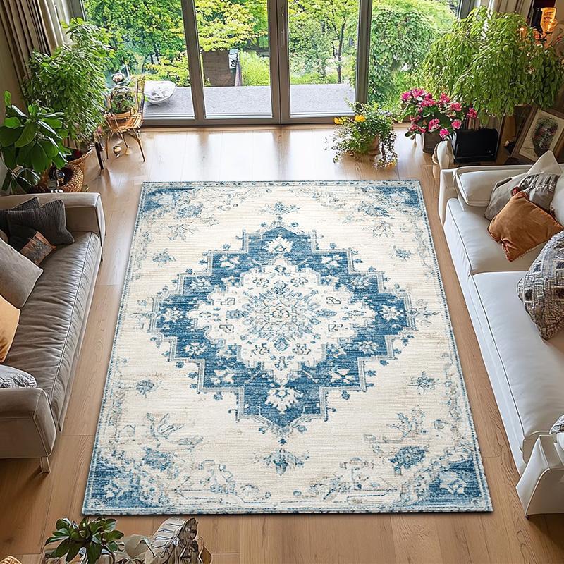 

RAKKS Розкішний богемський кришталевий килим для вітальні, спальні, домашній декор, великий килим, миючий, протиковзкий, з сучасним квітковим принтом 40x60cm