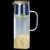 Glass Cold Water Pitcher with Bamboo Lid Set