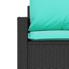 4 Piece Outdoor Sofa Set with Cushions Black Poly Rattan