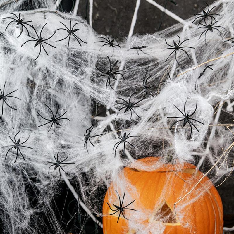 50/100Pcs 3cm Halloween Spider Scary Luminous Glow Spider for Halloween Party Home Indoor Outdoor Decoration Haunted House Props