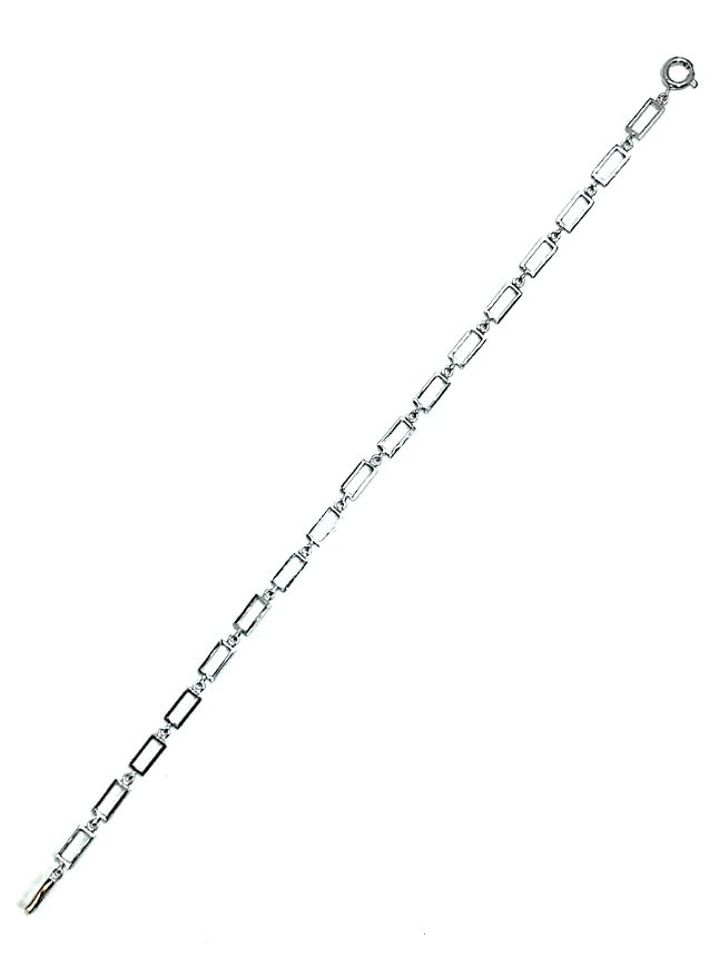 Bracciale in Argento Sterling 925 50+ nc per Donna e Uomo, Accessorio, Regalo, Fatto in Giappone, Chiusura a clip