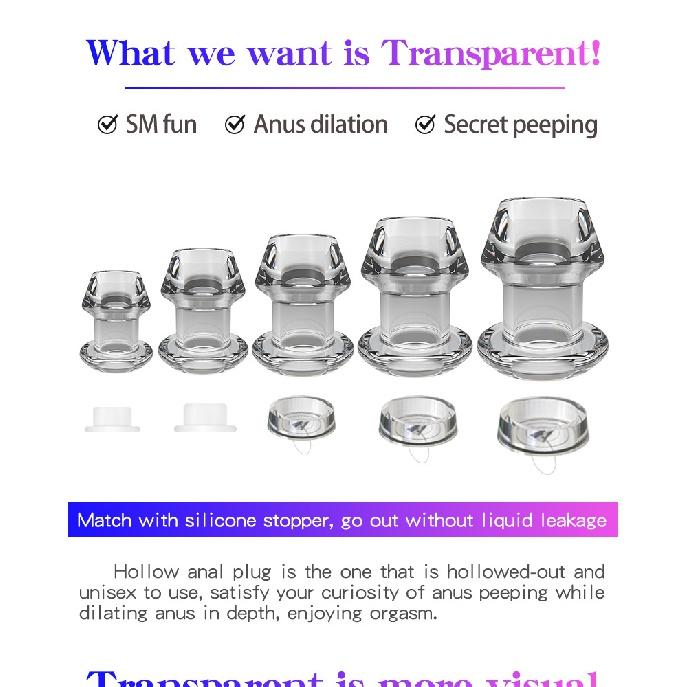 Silicone Hollow Anal Plug With Stopper Speculum Enema Anus Dilator Butt Plug Prostate Massage Bdsm Sex Toys For Woman Men