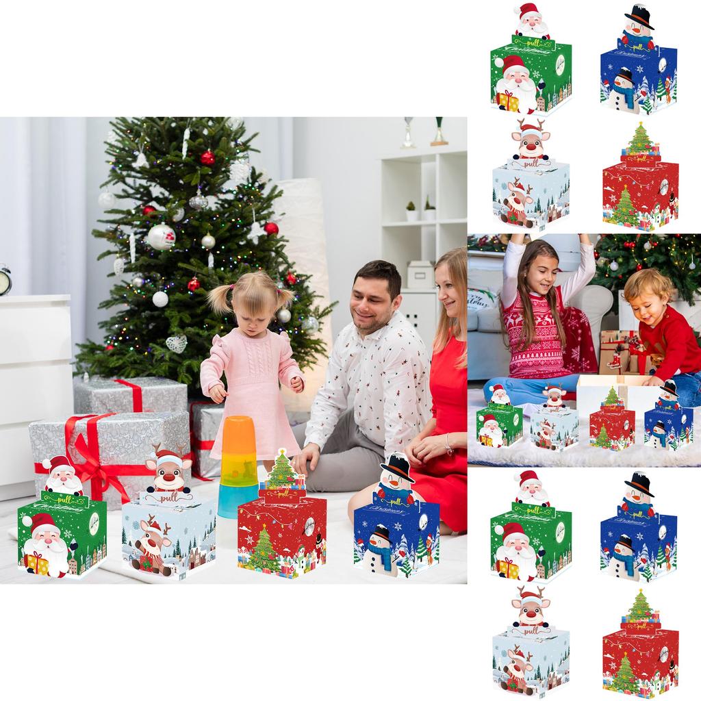 Christmas Themed Santa Claus Snowman Pattern Money Box With Durable Paper Material For Celebrations
