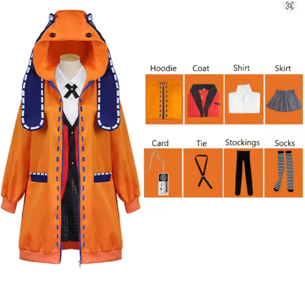 Anime Kakegurui Yomotsuki Runa Cosplay Kostüm Jas JK Schule Uniformen Jas Hoodie Halloween Karneval Kleidung