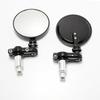 2PCS Motorcycle Mirror Handlebar 7/8" 22mm Universal Aluminum Rear View Handle Bar End Side Mirror With Led Light For Cafe Racer