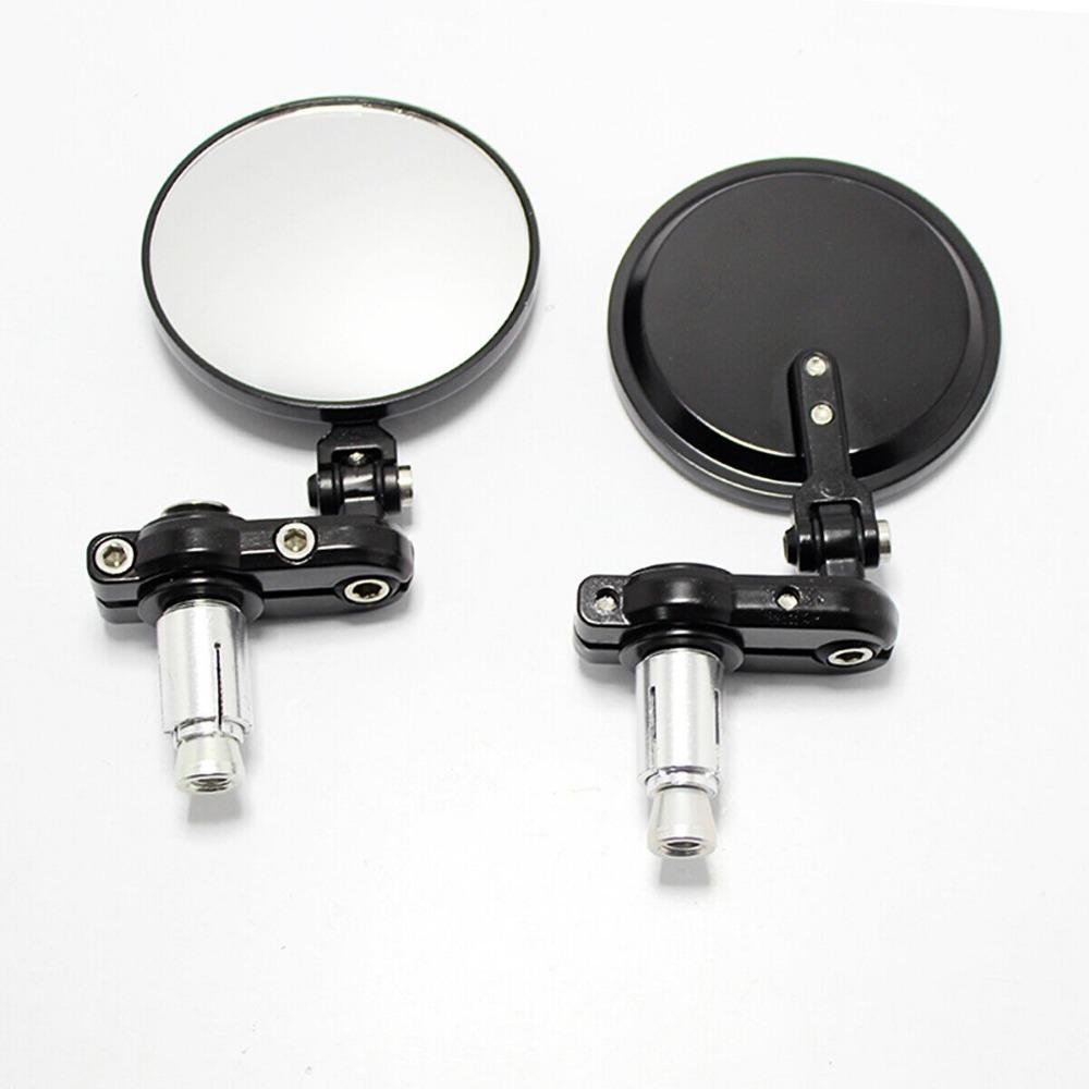 2PCS Motorcycle Mirror Handlebar 7/8" 22mm Universal Aluminum Rear View Handle Bar End Side Mirror With Led Light For Cafe Racer